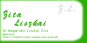 zita liszkai business card